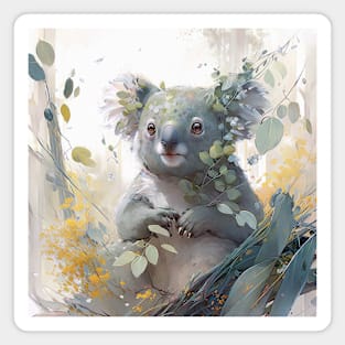 Koala Portrait Animal Painting Wildlife Outdoors Adventure Magnet